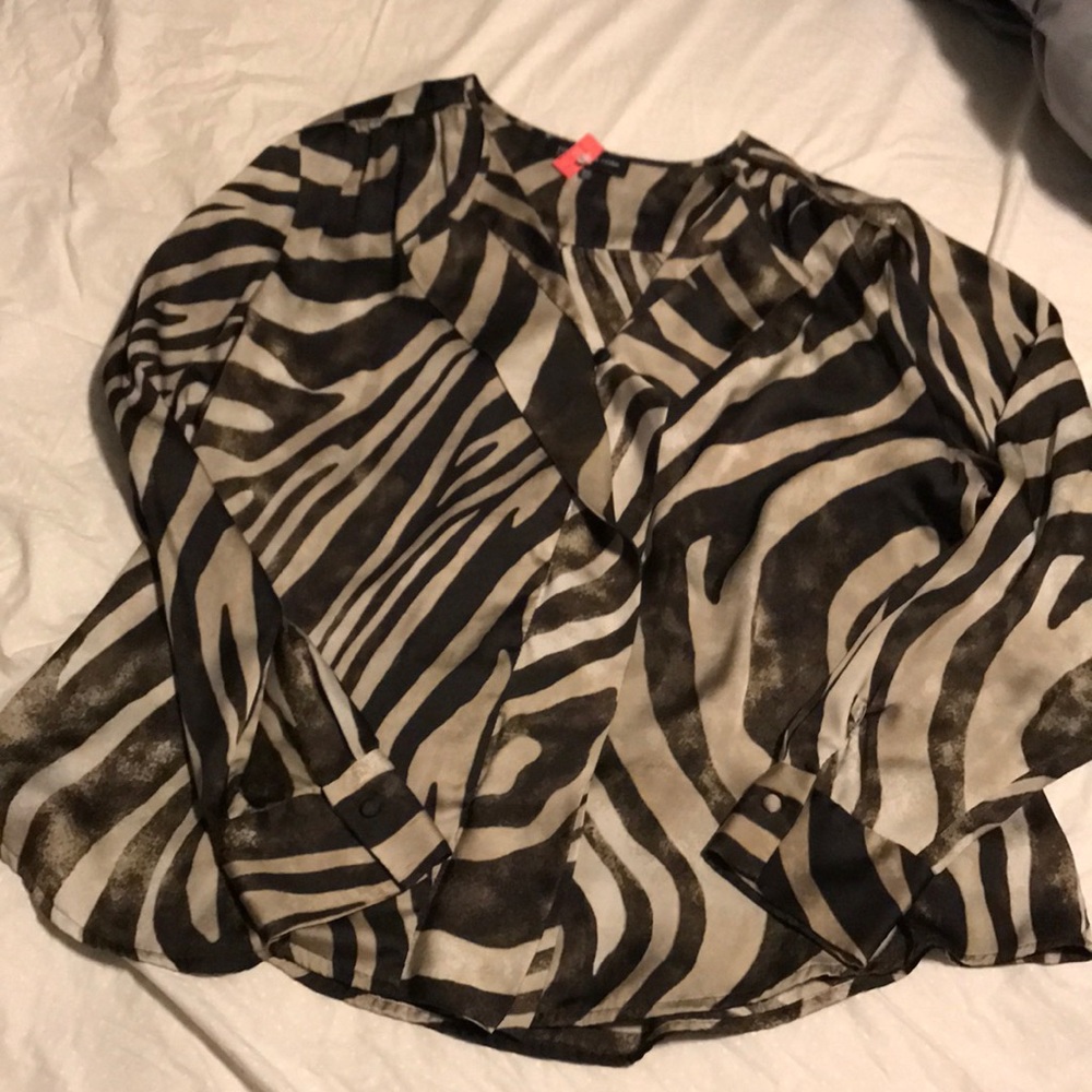 Jones NY 16W brown leopard blouse